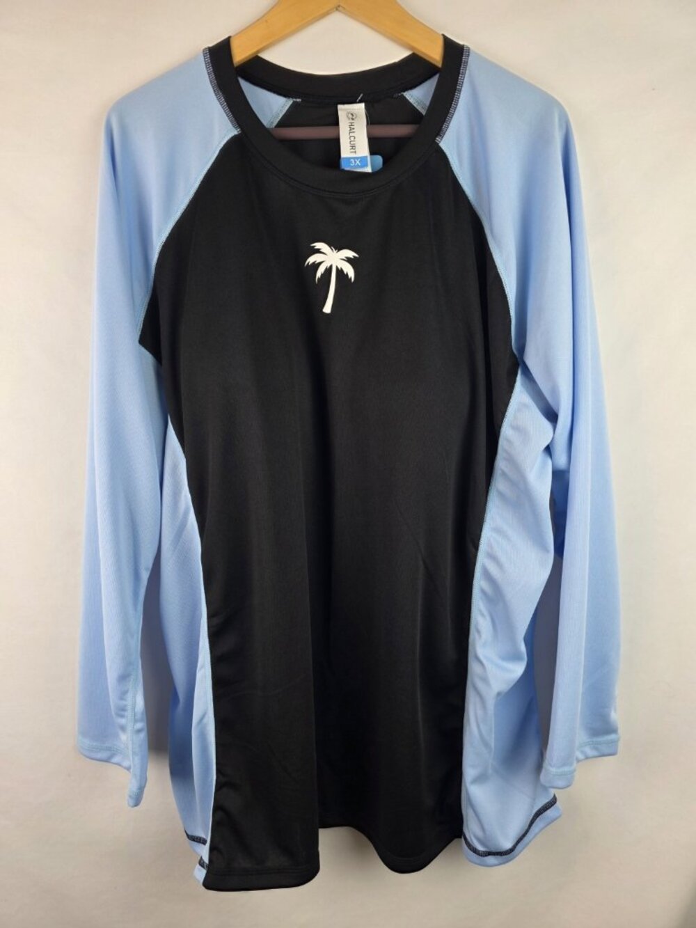 Halcurt Women's Swim Shirt Size 3X Blue Long Sleeve UPF 50+ Quick Drying Top